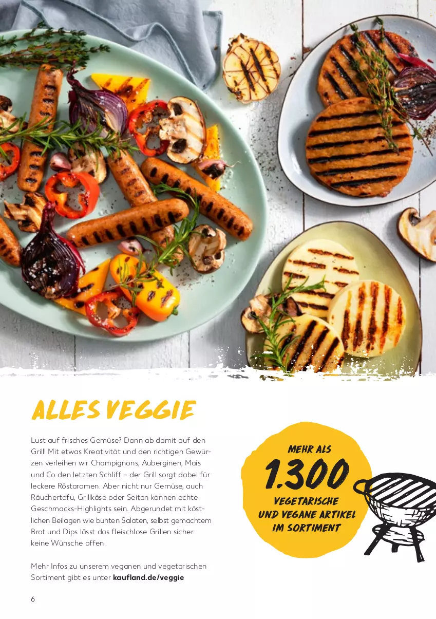 Aktueller Prospekt Kaufland - Gültig von 25.04.2022 bis 24.08.2022 - von 31.05 bis 24.08.2022 - strona 6 - produkty: aubergine, auberginen, brot, champignon, champignons, dip, eis, fleisch, gewürz, gin, grill, Grillkäse, ilag, Käse, mac, mais, salat, salate, Ti, Tofu, Vegeta, veggie, ZTE