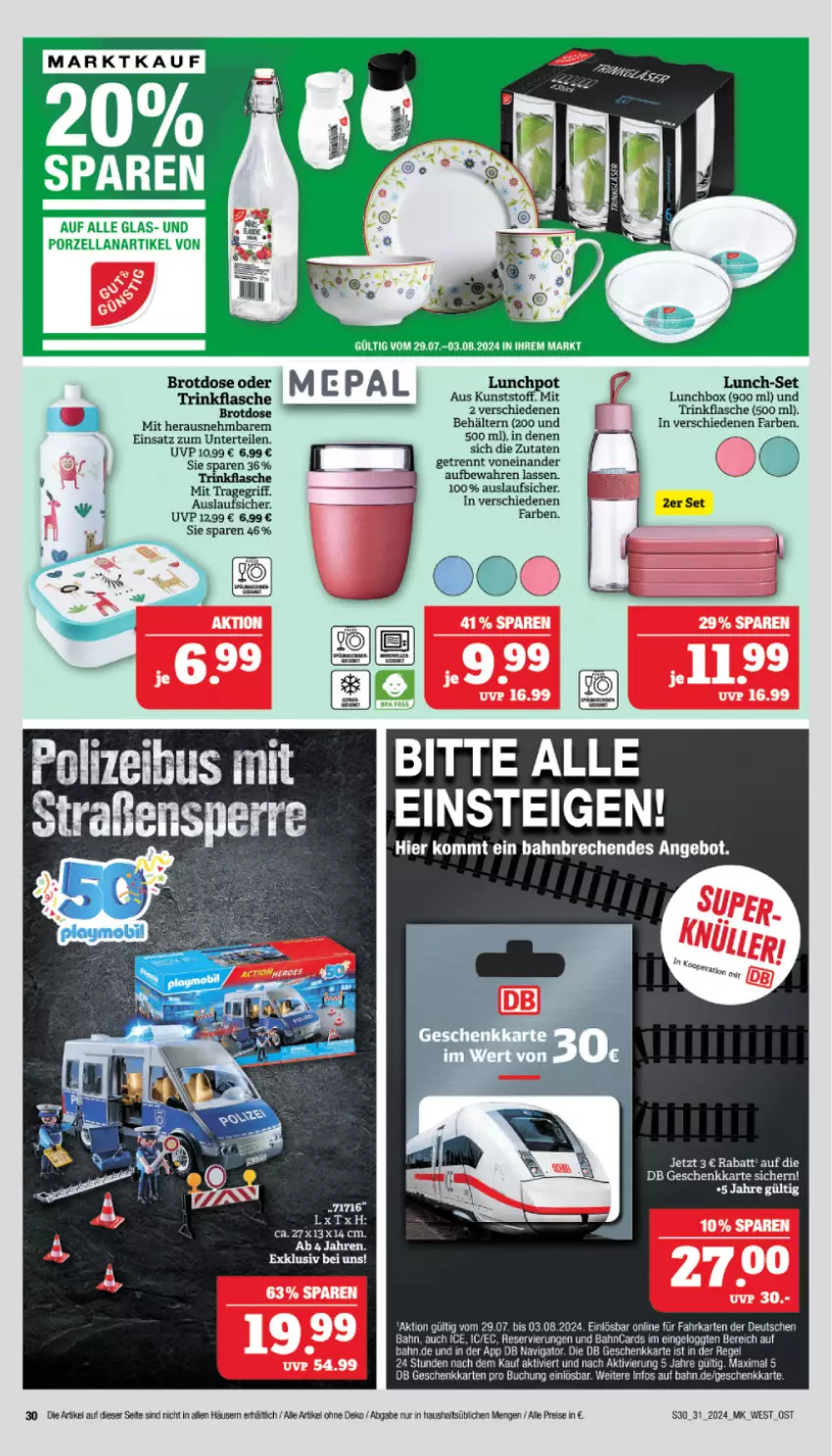 Aktueller Prospekt Marktkauf - Prospekt - von 28.07 bis 03.08.2024 - strona 30 - produkty: angebot, Behälter, brot, Brotdose, buch, eis, flasche, Garten, HP, lunchbox, reis, Ti, tragegriff, trinkflasche