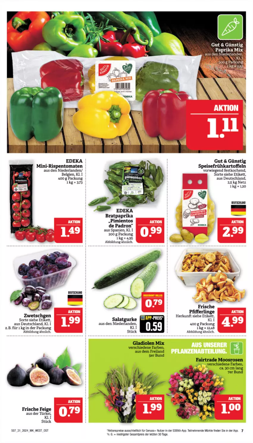 Aktueller Prospekt Marktkauf - Prospekt - von 28.07 bis 03.08.2024 - strona 7 - produkty: aktionspreis, deka, eis, Frühkartoffeln, gin, gurke, kartoffel, kartoffeln, LG, mini-rispentomaten, nuss, paprika, reis, rispentomaten, salat, Salatgurke, speisefrühkartoffeln, Ti, tomate, tomaten, ZTE