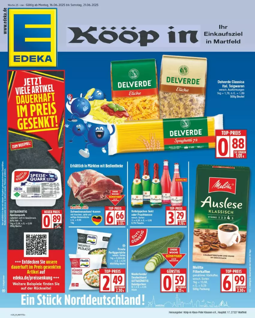 Aktueller Prospekt Edeka - Prospekte - von 16.06 bis 21.06.2025 - strona 1 - produkty: deka, eis, elle, erde, lachs, mac, Spiele, tagliatelle, Ti, Wild, wildlachs