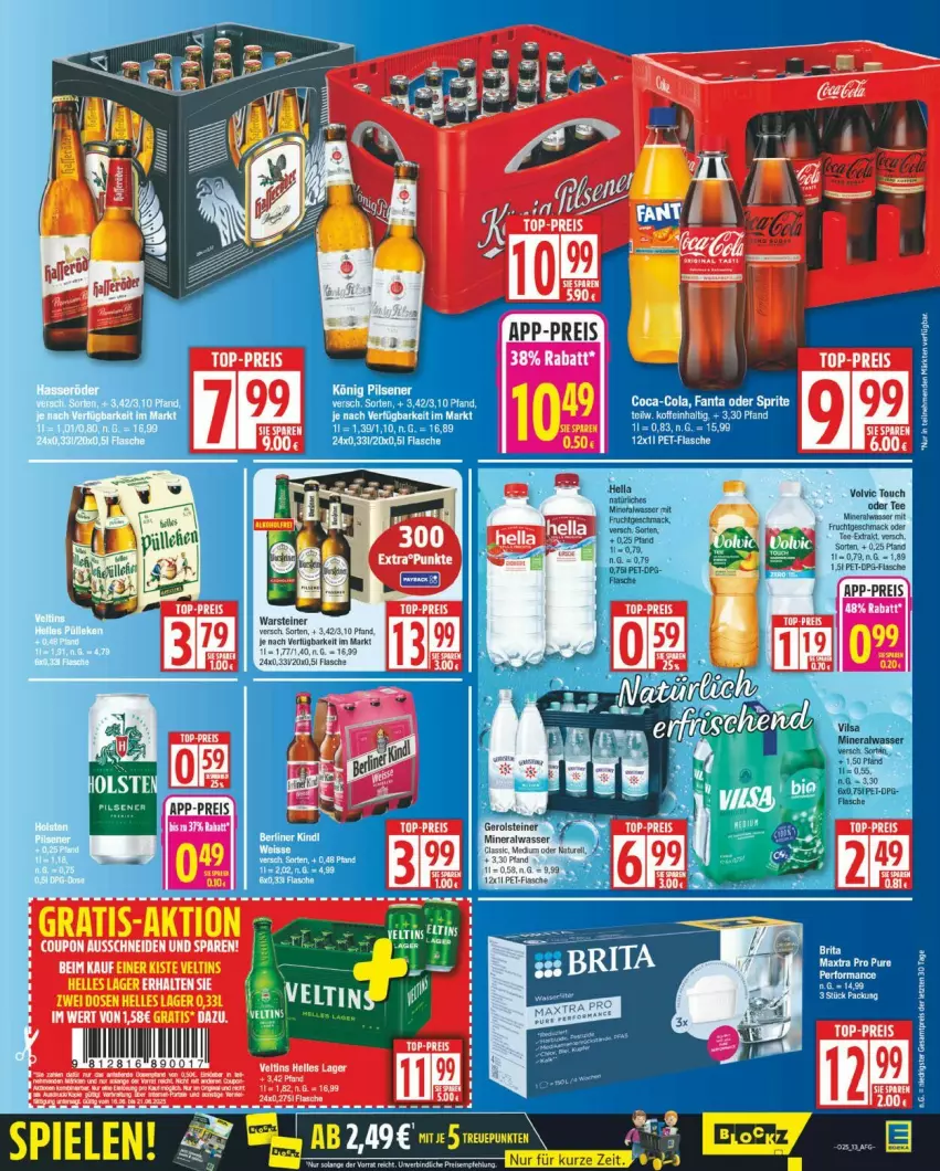 Aktueller Prospekt Edeka - Prospekte - von 16.06 bis 21.06.2025 - strona 13 - produkty: Alwa, coupon, gerolsteine, gerolsteiner, mineralwasser, steiner, wasser