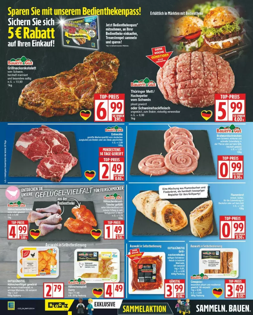 Aktueller Prospekt Edeka - Prospekte - von 16.06 bis 21.06.2025 - strona 4 - produkty: auer, Bau, Bauer, braten, brot, eis, Fladenbrot, flammkuchen, fleisch, grill, hackfleisch, kotelett, kuchen, lamm, Mett, ring, rwe, schwein, schweine, Schweinehackfleisch, tee, Ti, wein, weine