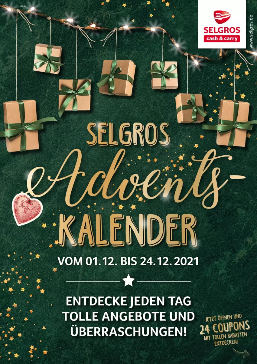 Aktueller Prospekt Selgros - Vorschau:
            Adventskalender - von 01.12 bis 24.12.2021 - strona 1