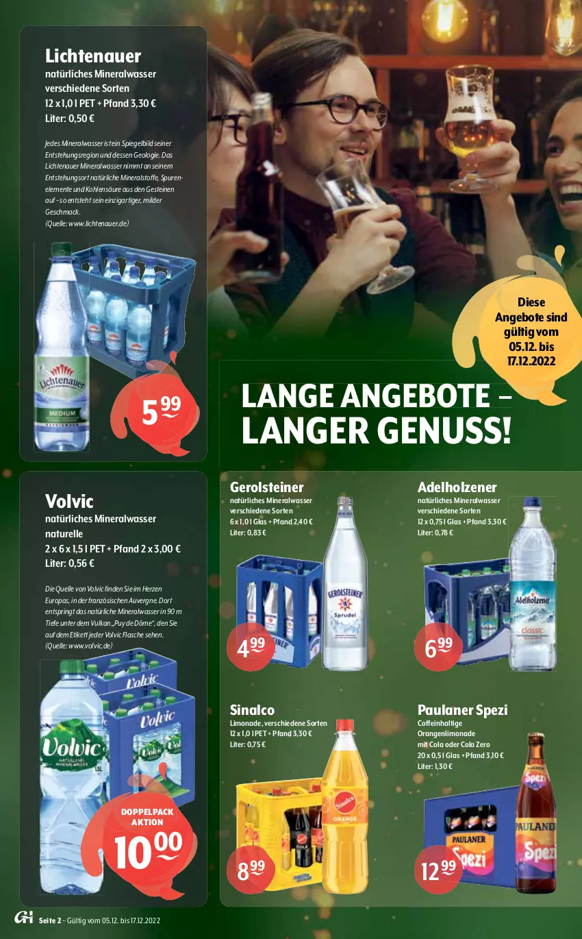 Aktueller Prospekt Getraenke Hoffmann - Prospekte - von 05.12 bis 10.12.2022 - strona 2 - produkty: adelholzener, alkohol, Alwa, angebot, angebote, auer, axe, Berger, bier, burger, coffein, cola, eis, elle, ente, erde, erdinger, flasche, flensburger, Freiberger, gerolsteine, gerolsteiner, Gessner, gin, Hefe, Holz, lichtenauer, limo, limonade, mac, malz, mars, mineralwasser, mönchshof, natur, natürliches mineralwasser, nuss, ohne alkohol, orange, orangen, Paula, paulaner, pils, pilsner, premium pils, rel, ring, rwe, sinalco, sirup, Spezi, spiegel, steiner, Ti, urtyp, vita, vitamalz, volvic, volvic natürliches, wasser, weissbier