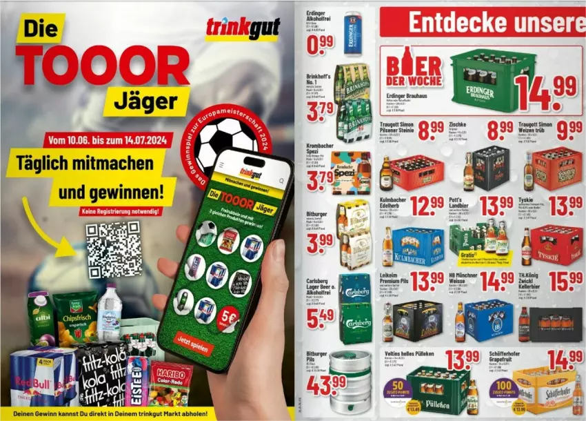 Aktueller Prospekt Trinkgut - Prospekte - von 24.06 bis 29.06.2024 - strona 2 - produkty: alkohol, chips, chipsfrisch, erdinger, grapefruit, mac, pils, pilsener, schöfferhofer, sim