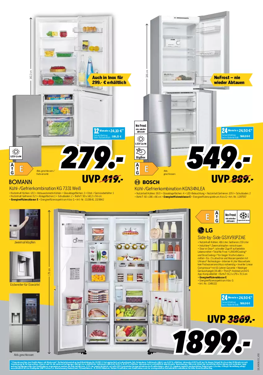 Aktueller Prospekt Medimax - MEDIMAX Prospekt KW06 2022 - von 04.02 bis 10.02.2022 - strona 9 - produkty: abtauautomatik, auto, Behälter, beleuchtung, crushed ice, eis, eiswürfel, elle, erde, gefrierkombination, HP, lebensmittel, led-beleuchtung, led-licht, LG, mastercard, obst, Ria, rum, schubladen, Spektrum, Ti, wasser, wassertank, würfel