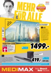 Gazetka promocyjna Medimax - MEDIMAX Prospekt KW06 2022 - Gazetka - ważna od 10.02 do 10.02.2022 - strona 1 - produkty: abholpreise, alexa, angebot, angebote, cin, dekoration, Draht, dvb, dvb-s2, DVB-T, eis, ente, erde, fernbedienung, HDMI, LG, mastercard, Mode, nuss, nvidia, reis, rel, rum, smart tv, soundbar, Spektrum, Subwoofer, telefon, Ti, Tiere, tuner