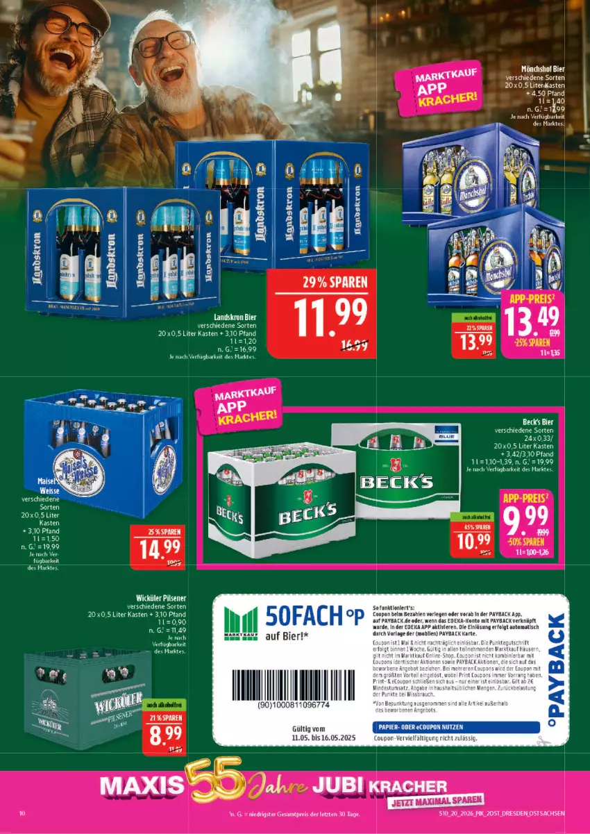 Aktueller Prospekt Marktkauf - Prospekt - von 10.05 bis 16.05.2026 - strona 10 - produkty: auto, bier, coupon, deka, eier, eis, kracher, LG, payback, reis, rel, sac, tee, tesa, Ti, tisch
