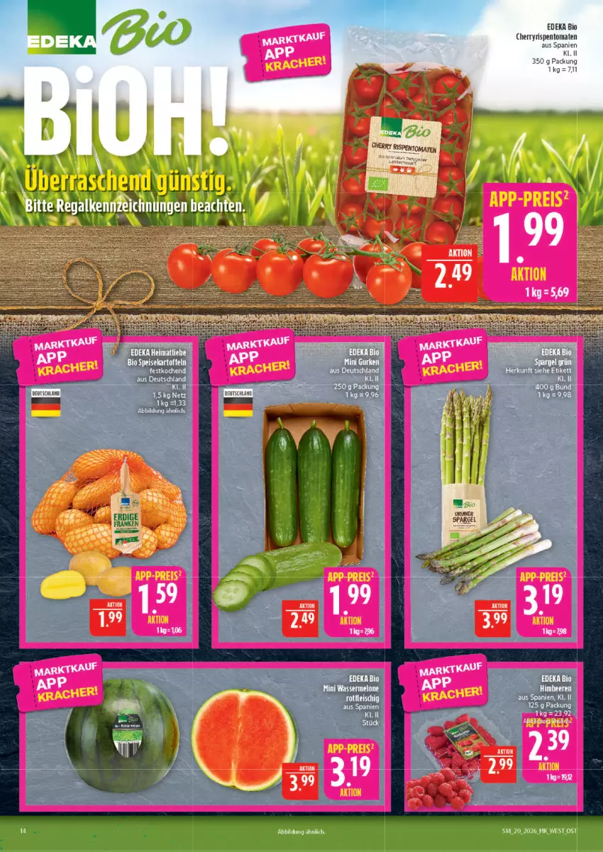 Aktueller Prospekt Marktkauf - Prospekt - von 10.05 bis 16.05.2026 - strona 14 - produkty: bio, deka, edeka bio, rispentomaten, tomate, tomaten