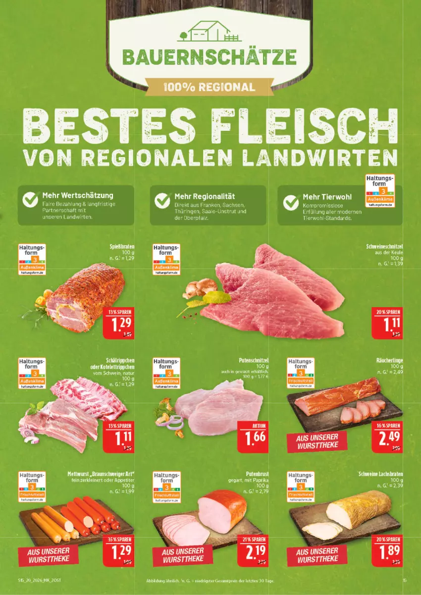 Aktueller Prospekt Marktkauf - Prospekt - von 10.05 bis 16.05.2026 - strona 15 - produkty: auer, Bau, Bauer, braten, braun, eis, fleisch, gewürz, kotelett, lachs, Lachsbraten, leine, Mett, mettwurst, mit paprika, natur, paprika, reis, sac, schwein, schweine, Ti, wein, weine, wurst, ZTE