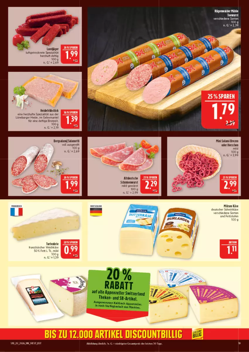 Aktueller Prospekt Marktkauf - Prospekt - von 10.05 bis 16.05.2026 - strona 19 - produkty: brot, burger, deutscher schnittkäse, französischer weichkäse, gelee, gewürz, heidefrühstück, Käse, landjäger, LG, Mantel, Mett, milram, salami, schinken, schinkenwurst, schnittkäse, Spezi, Ti, torte, weichkäse, wurst