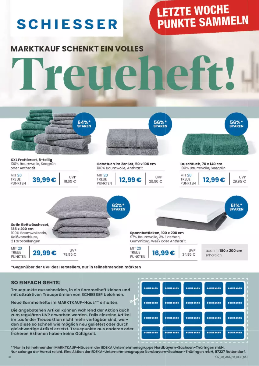 Aktueller Prospekt Marktkauf - Prospekt - von 10.05 bis 16.05.2026 - strona 32 - produkty: angebot, angebote, Bau, baumwolle, bett, bettwäsche, deka, duschtuch, elle, erde, handtuch, Hefte, ring, sac, spannbettlaken, teller, Ti, tuc, wolle