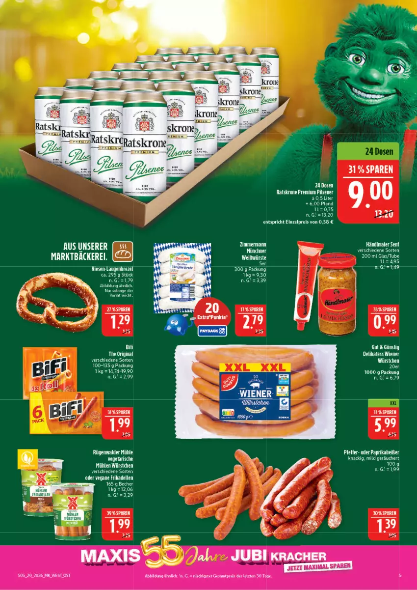 Aktueller Prospekt Marktkauf - Prospekt - von 10.05 bis 16.05.2026 - strona 5 - produkty: bett, brezel, eier, eis, ente, händlmaier, Laugenbrezel, reis, senf, tee, Ti, Vegeta, würstchen