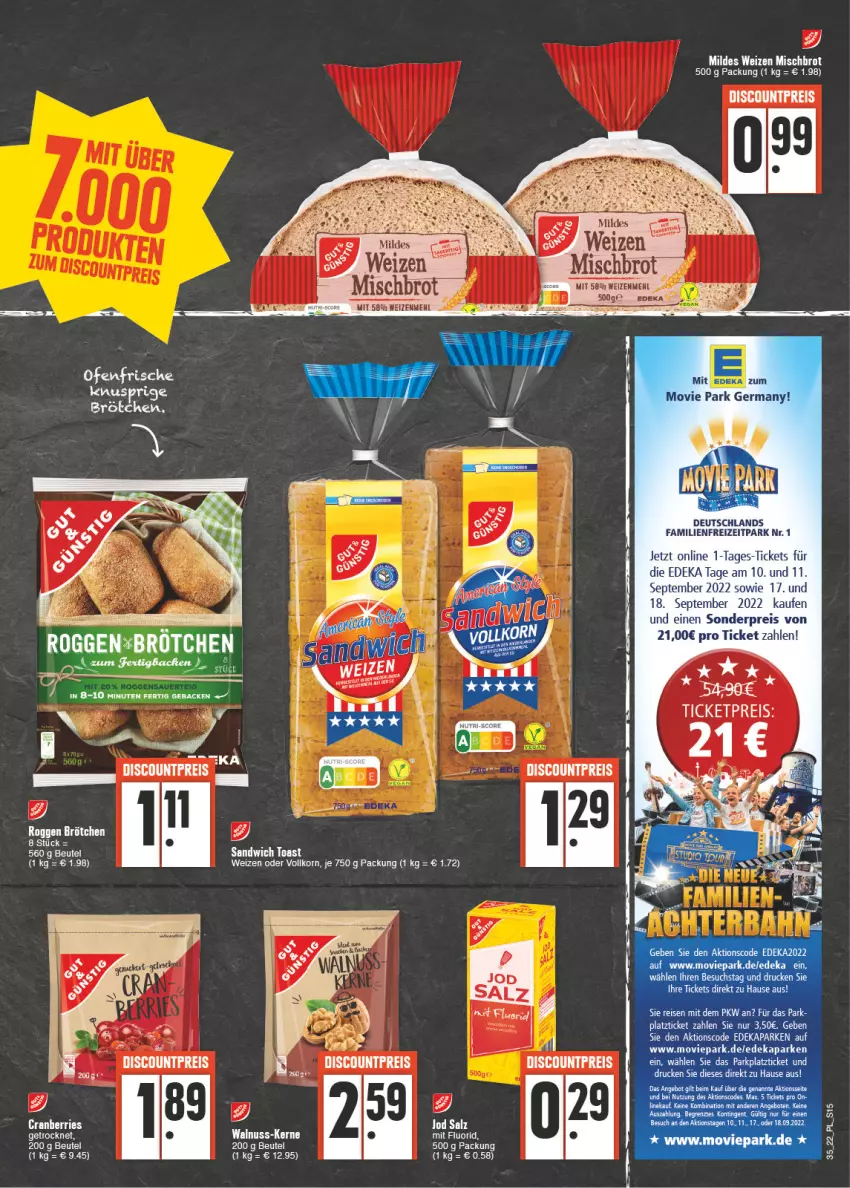 Aktueller Prospekt E Center - Angebote der Woche - von 29.08 bis 03.09.2022 - strona 15 - produkty: Bau, beutel, brot, brötchen, cranberries, deka, eier, eis, geback, Germ, korn, nuss, Ofen, reis, Ti, walnuss