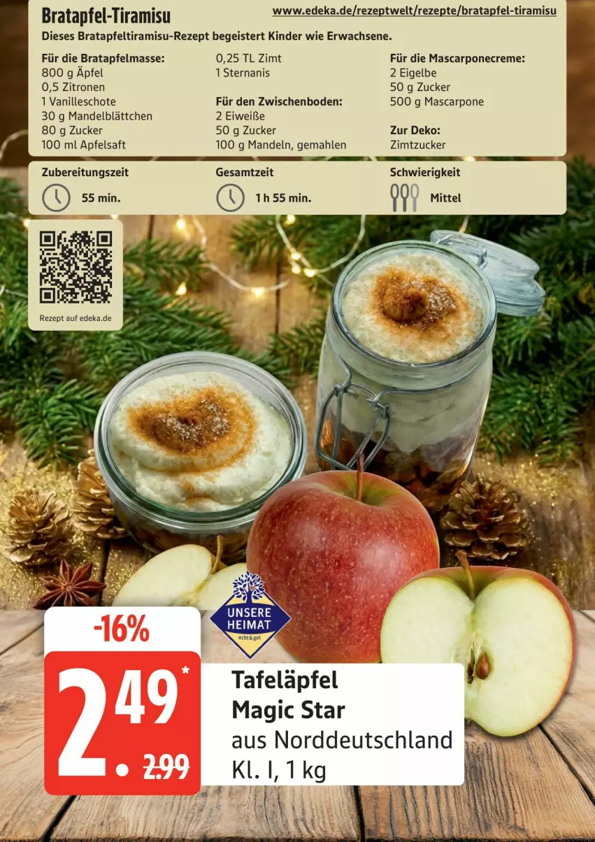 Aktueller Prospekt Edeka - Prospekte - von 22.12 bis 27.12.2025 - strona 15 - produkty: apfel, apfelsaft, creme, deka, eis, Kinder, mandel, mandeln, mascarpone, rezept, rezepte, saft, tafeläpfel, Ti, tiramisu, vanille, zitrone, zitronen, zucker