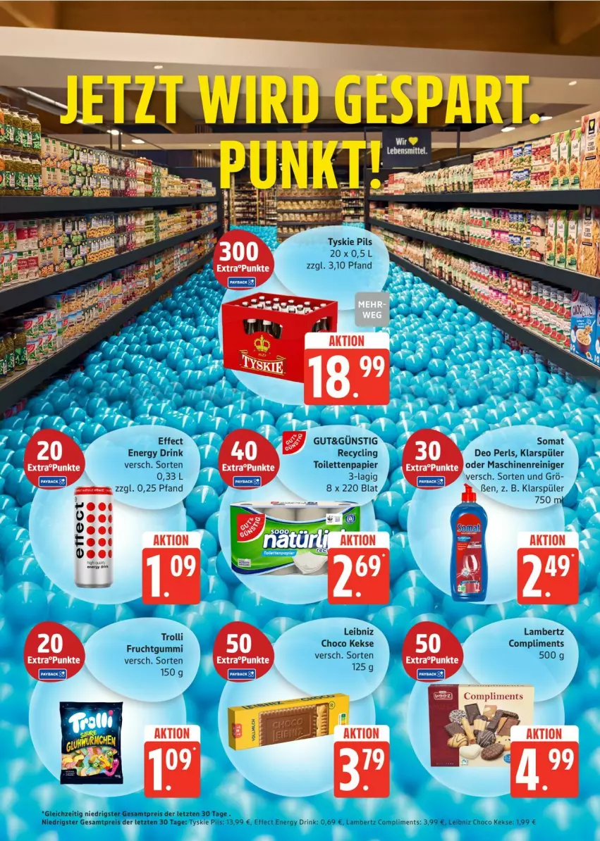 Aktueller Prospekt Edeka - Prospekte - von 22.12 bis 27.12.2025 - strona 22 - produkty: Amber, Clin, deo, drink, Effect, eis, energy drink, keks, kekse, klarspüler, lambertz, leibniz, maschinenreiniger, papier, pils, reiniger, reis, somat, Ti, toilettenpapier, tyskie, ZTE