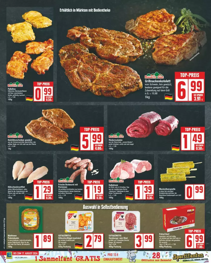 Aktueller Prospekt Edeka - Prospekte - von 12.08 bis 17.08.2024 - strona 4 - produkty: auer, Bau, Bauer, eis, ente, grill, reis, Ti, top-preis