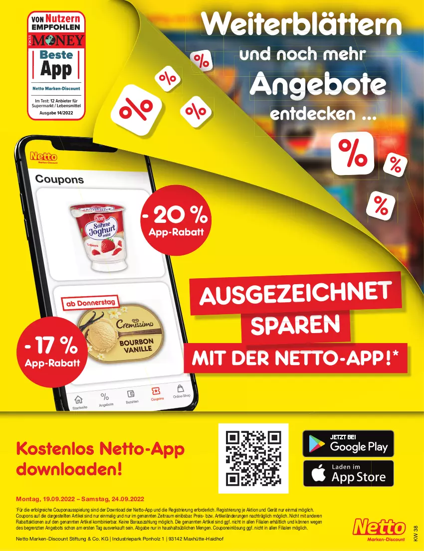 Aktueller Prospekt Netto Marken-Discount - Filial-Angebote - von 19.09 bis 24.09.2022 - strona 37 - produkty: angebot, angebote, coupon, coupons, decke, discount, eis, Holz, LG, marken-discount, reis, Ti, ZTE