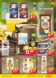 Gazetka promocyjna Netto Marken-Discount - Filial-Angebote - Gazetka - ważna od 24.09 do 24.09.2022 - strona 13 - produkty: agaven, angebot, bestpreis, bio, bohne, bohnen, bohnenkaffee, dicksaft, discount, eis, honig, instantkaffee, kaffee, kaffeebohnen, löslicher bohnenkaffee, orange, orangen, orangensaft, reis, saft, schoko, schokolade, tee, Ti, ZTE
