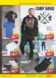 Gazetka promocyjna Netto Marken-Discount - Filial-Angebote - Gazetka - ważna od 24.09 do 24.09.2022 - strona 33 - produkty: angebot, asti, Bau, baumwolle, gin, hose, Jogginghose, Polo-Shirt, reifen, retroshorts, Ria, Schriftzug, shirt, shorts, socken, Sport, sportsocken, T-Shirt, Ti, tisch, wolle, ZTE