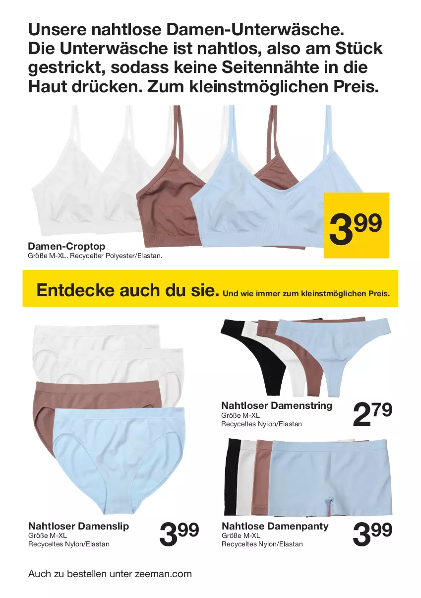 Aktueller Prospekt Zeeman - Prospekte - von 01.06 bis 14.06.2024 - strona 12 - produkty: Croptop, decke, eis, elle, panty, reis, ring, slip, Soda, String, Unterwäsche