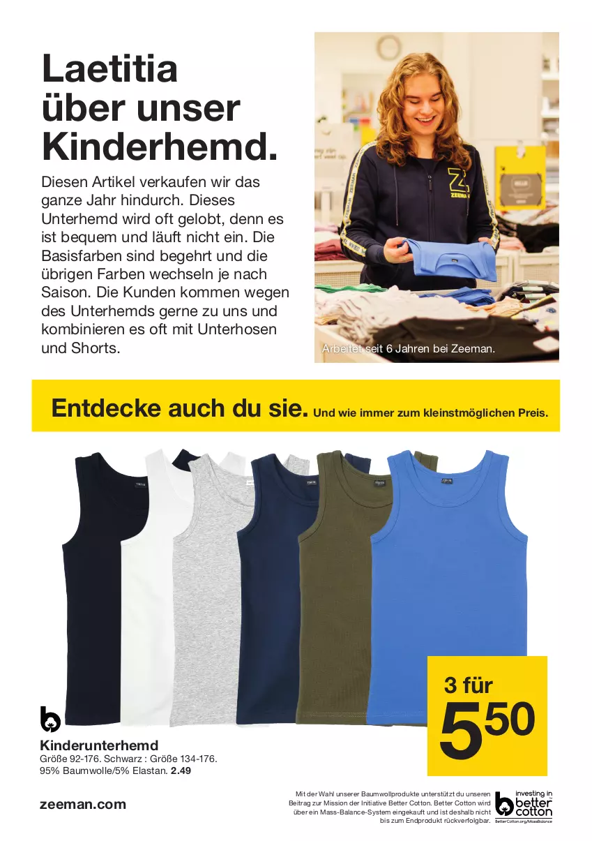 Aktueller Prospekt Zeeman - Prospekte - von 01.06 bis 14.06.2024 - strona 15 - produkty: Bau, baumwolle, bett, decke, eis, hemd, hose, hosen, Kinder, LG, reis, shorts, Ti, Unterhemd, wolle