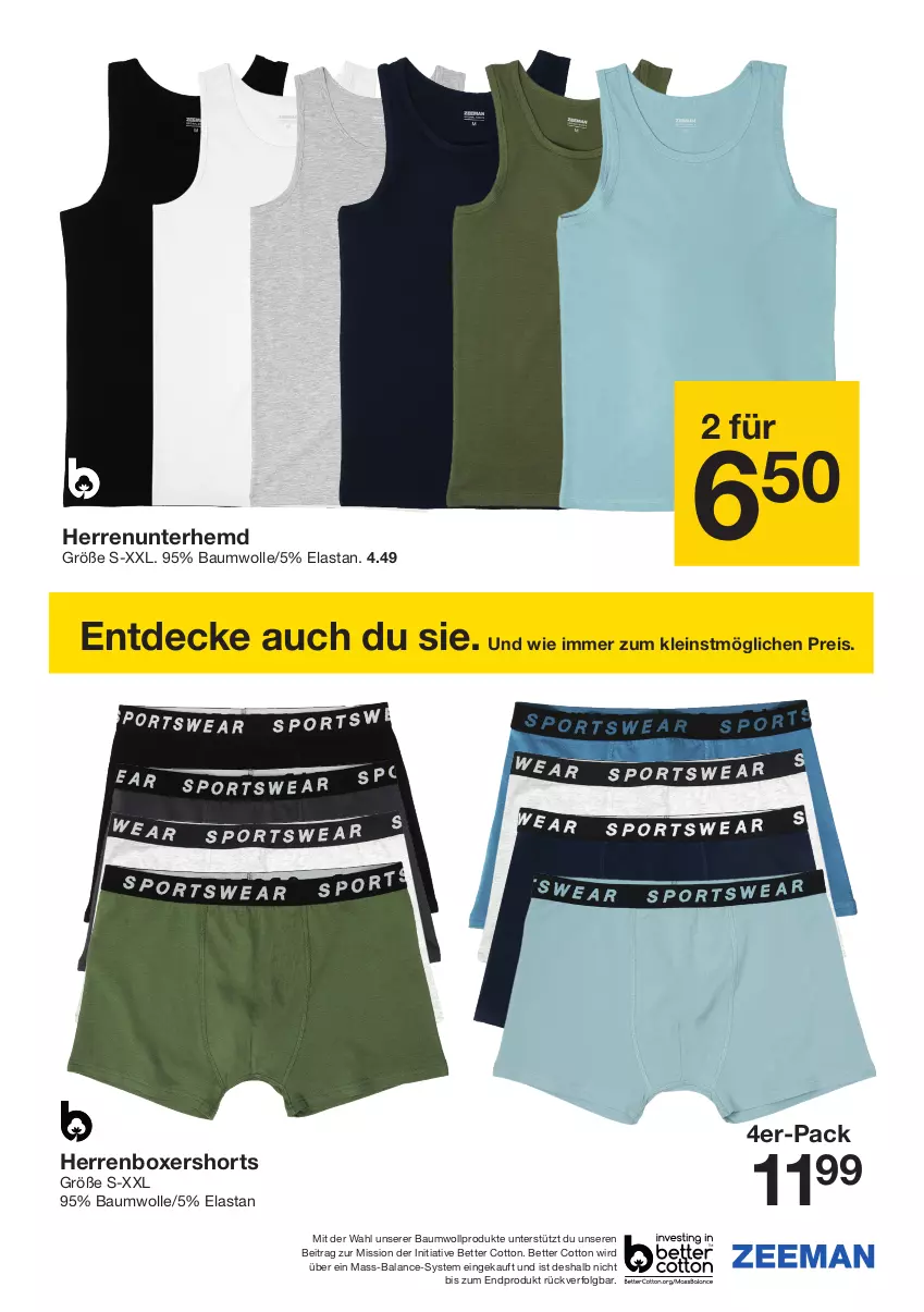 Aktueller Prospekt Zeeman - Prospekte - von 01.06 bis 14.06.2024 - strona 16 - produkty: Bau, baumwolle, bett, decke, eis, hemd, LG, reis, shorts, Ti, Unterhemd, wolle