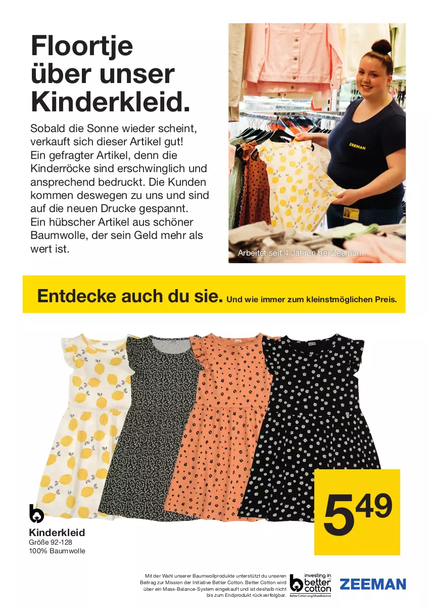 Aktueller Prospekt Zeeman - Prospekte - von 01.06 bis 14.06.2024 - strona 5 - produkty: Bau, baumwolle, bett, decke, eis, Kinder, kleid, LG, reis, Röcke, Ti, wolle