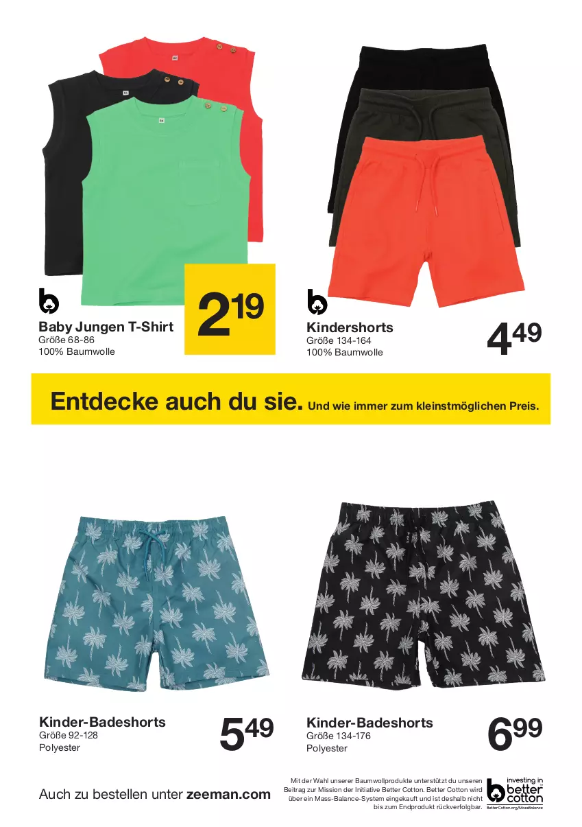 Aktueller Prospekt Zeeman - Prospekte - von 01.06 bis 14.06.2024 - strona 6 - produkty: Bad, badeshorts, Bau, baumwolle, bett, decke, eis, elle, Kinder, LG, reis, shirt, shorts, T-Shirt, Ti, wolle