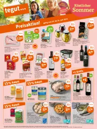 Gazetka promocyjna Tegut - Angebote der Woche - Gazetka - ważna od 24.06 do 24.06.2023 - strona 1 - produkty: alkohol, angebot, angebote, aqua, beko, beutel, bio, Bio-Feta, Bio-Wein, braten, bratwurst, cabernet, campofrio, Casa Modena, chorizo, dekoration, Dorade, eis, elle, ente, Falafel, fenchel, feta, fisch, fische, Fischer, flasche, fleisch, früchte, garnelen, geback, getränk, getränke, gewürz, grill, grüne oliven, hülsenfrüchte, ideal zum braten, ilag, knoblauch, kräuter, landprimus, mandel, mandeln, marinade, merl, merlot, Mode, monte, Montepulciano, natives olivenöl, natur, natura, ndk, nuss, olive, oliven, olivenöl, olivenöl extra, paprika, Pinot, primitivo, Ria, riesengarnelen, rosmarin, rotwein, saft, salsiccia, Schal, Schale, Schere, senf, Spezi, tender, Ti, tisch, wein, Weißwein, wurst, ZTE