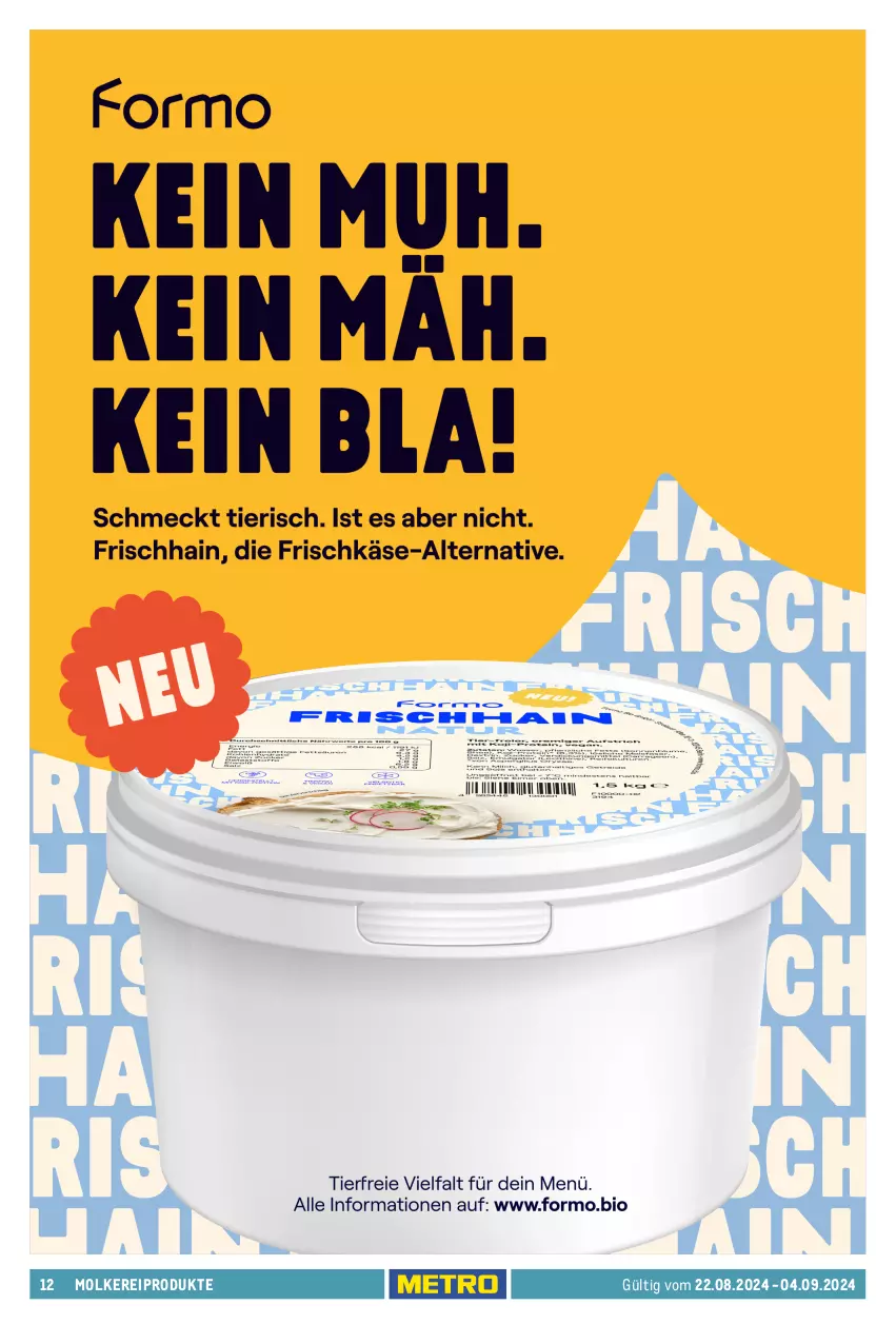 Aktueller Prospekt Metro - GastroJournal - von 22.08 bis 04.09.2024 - strona 12 - produkty: auer, bag-in-box, braun, brot, butter, eier, eimer, eis, flasche, karotten, knoblauch, Kraut, krautsalat, küche, Küchen, Küchensahne, meggle, milch, milram, molkereiprodukte, pflanze, pflanzen, Pflanzenfett, quark, reis, sahne, salat, speisequark, Ti, torte, tortelloni