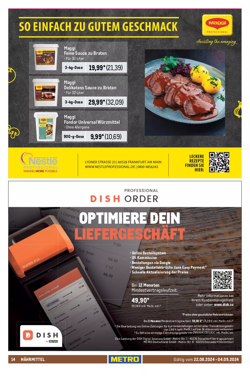 Aktueller Prospekt Metro - GastroJournal - von 22.08 bis 04.09.2024 - strona 14 - produkty: auer, barilla, beutel, Blüte, braten, braun, brut, classico, De Cecco, delikatess sauce, ecco, eimer, eis, elle, flasche, gin, honig, knorr, leimer, maggi, mehl, Metro, mondamin, olive, oliven, olivenöl, Paniermehl, pasta, pizza, Pizzamehl, rapsöl, reines rapsöl, reis, rohrzucker, rwe, sac, salat, salatkrönung, sauce, Semmel, Semmelbrösel, Ti, zucker