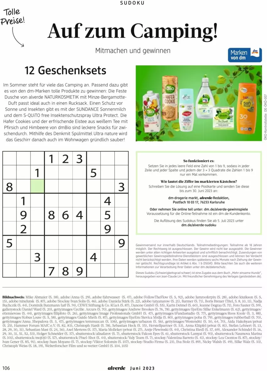 Aktueller Prospekt Dm Drogerie - Prospekte - von 01.06 bis 30.06.2023 - strona 106 - produkty: Alverde, beere, Bergamotte, bio, buch, cookie, cookies, dusche, eis, eistee, elle, erde, geschenkset, geschirr, gewinnspiel, hafer, himbeer, himbeere, insektenschutz, kosmetik, mac, milch, minze, natur, naturkosmetik, pfirsich, quad, reis, Ria, rucksack, sac, sekt, snack, snacks, Soda, sonnenmilch, Spiele, spülmittel, tee, Ti