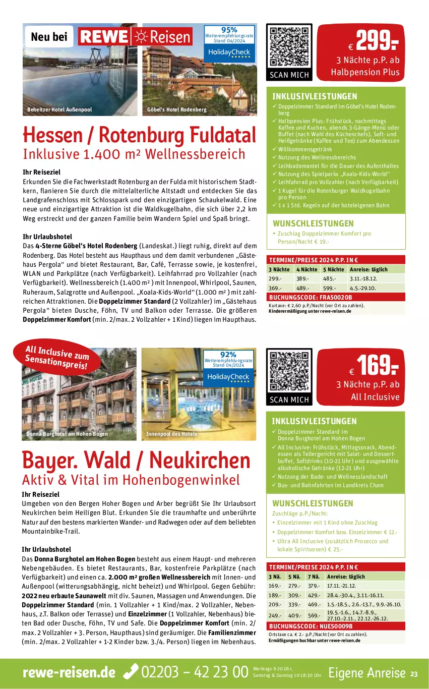 Aktueller Prospekt Rewe Reisen - Reiseprospekt - von 26.04 bis 31.05.2024 - strona 23 - produkty: alkohol, alkoholische getränke, auer, axe, Bad, Bademantel, Bau, buch, burger, decke, dessert, drink, drinks, dusche, ecco, eis, elle, Fahrrad, Fulda, getränk, getränke, inklusivleistungen, innenpool, kaffee, Kinder, küche, kuchen, Küchen, Kugel, Kugelbahn, kurtaxe, Liege, Mantel, Mountainbike, natur, ndk, pool, prosecco, reis, ring, salat, salz, Schaukel, snack, spirituosen, tee, teller, Ti, uhr, vita, wellnessbereich, Whirlpool