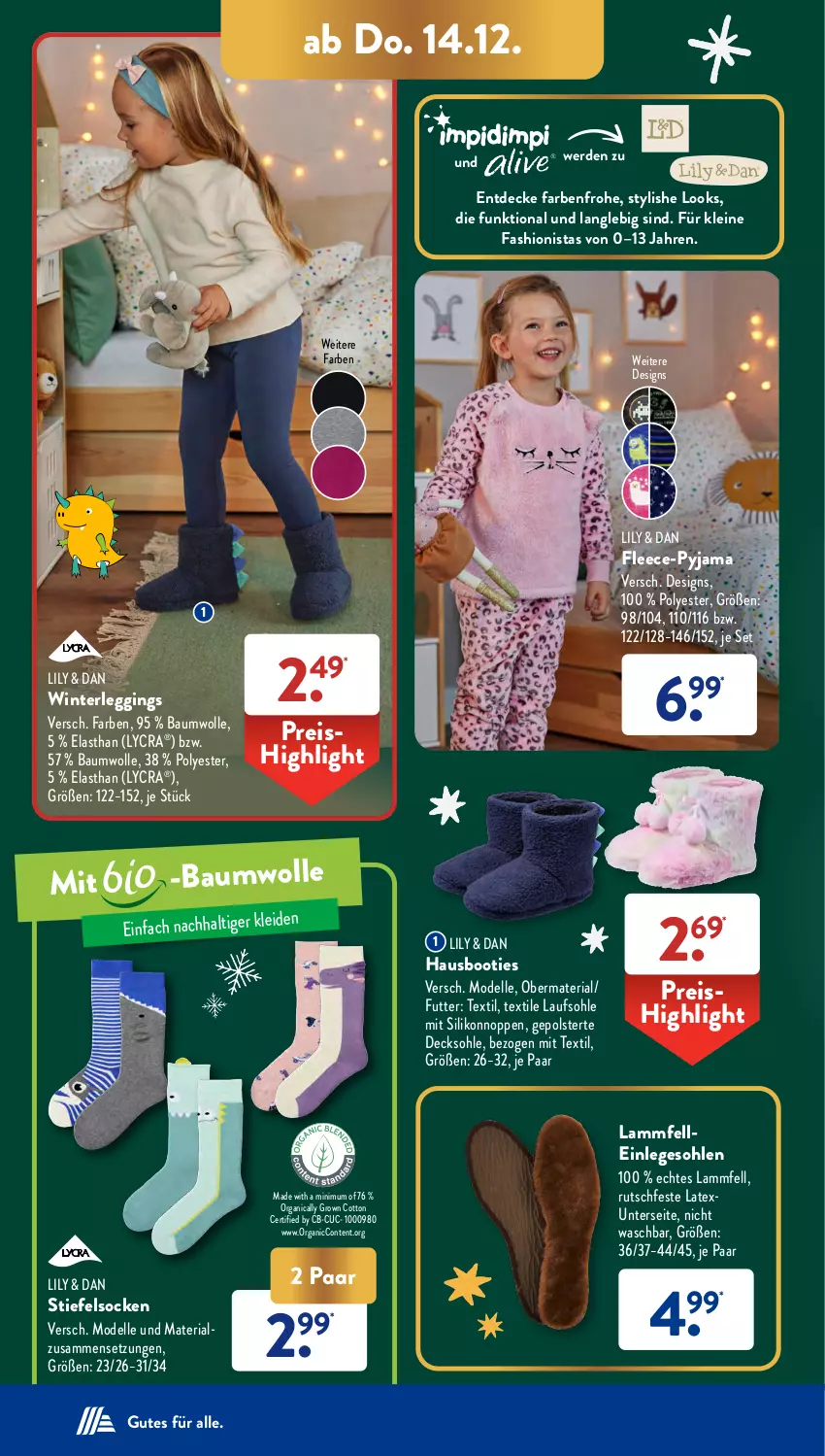 Aktueller Prospekt AldiSud - NÄCHSTE WOCHE - von 11.12 bis 16.12.2023 - strona 37 - produkty: Bau, baumwolle, Booties, decke, decksohle, dell, eis, elle, erde, gin, lamm, Lammfell, leggings, leine, Mode, Pyjama, reis, Ria, socken, Ti, usb, wolle