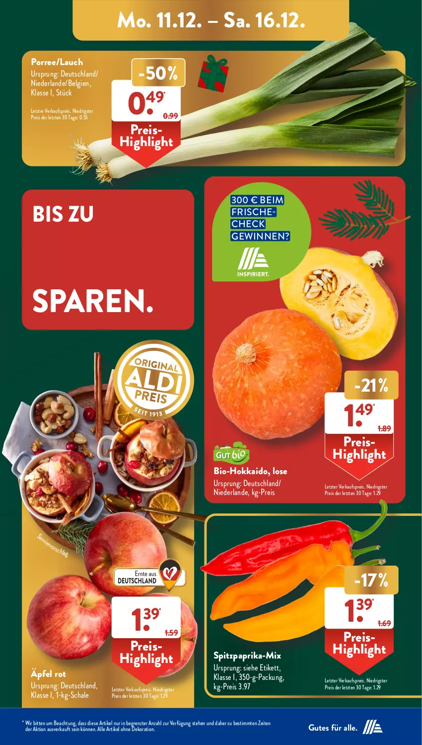 Aktueller Prospekt AldiSud - NÄCHSTE WOCHE - von 11.12 bis 16.12.2023 - strona 5 - produkty: alle artikel ohne dekoration, bio, dekoration, eis, LG, paprika, reis, Schal, Schale, Spitzpaprika, Ti, ZTE