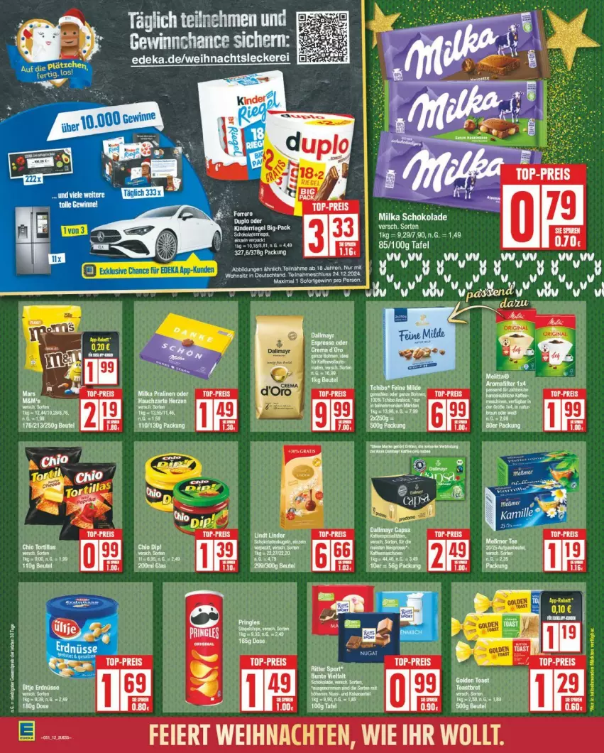 Aktueller Prospekt Edeka - Prospekte - von 16.12 bis 21.12.2024 - strona 12 - produkty: aeg, beutel, deka, eier, eis, elle, milka, milka schokolade, reis, schoko, schokolade, Ti, top-preis