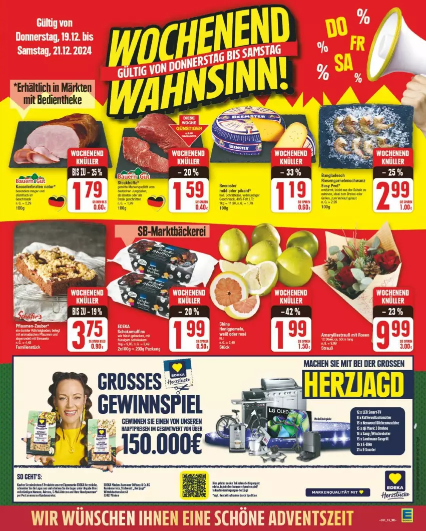 Aktueller Prospekt Edeka - Prospekte - von 16.12 bis 21.12.2024 - strona 15 - produkty: deka, eis, gewinnspiel, Glade, Kinder, mac, obst, reis, rind, siena, Ti