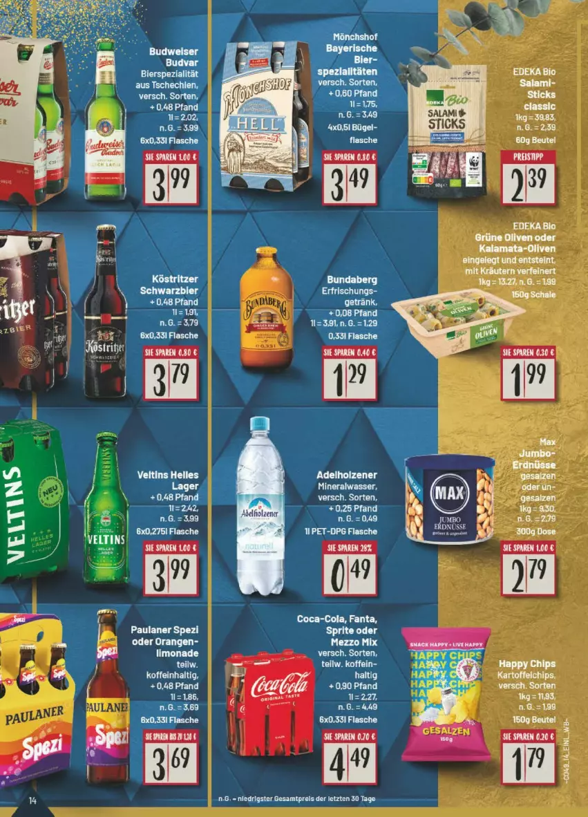 Aktueller Prospekt Edeka - Prospekte - von 16.12 bis 21.12.2024 - strona 30 - produkty: bier, Bundaberg, eis, elle, flasche, limo, limonade, Mezzo Mix, orange, orangen, Paula, paulaner, reis, sac, Spezi, sprite, Ti, ZTE