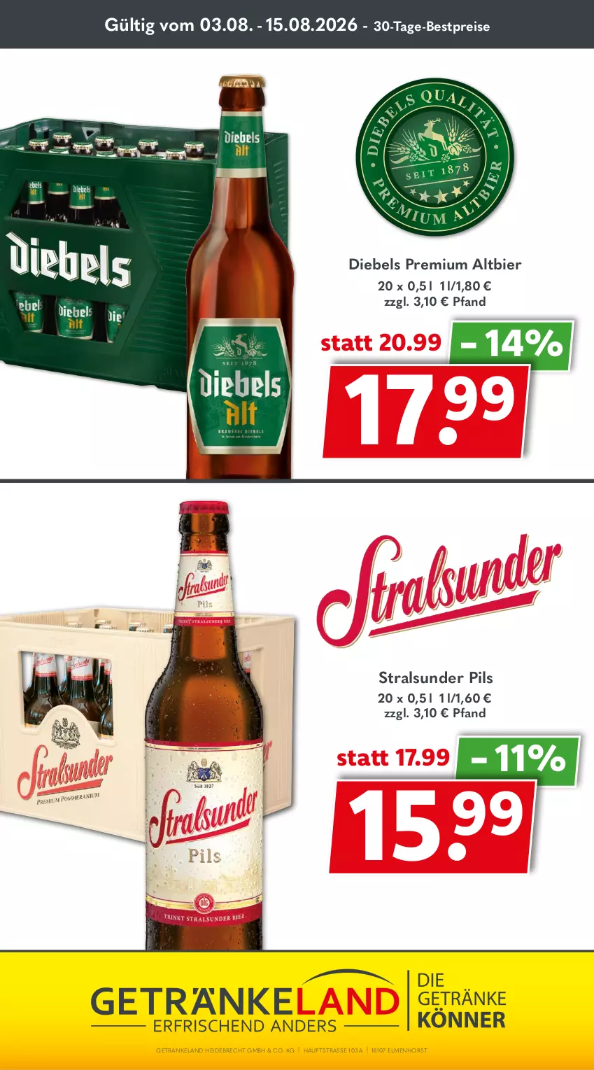 Aktueller Prospekt Getraenkeland - von 03.08 bis 15.08.2026 - strona 12 - produkty: bestpreis, bestpreise, bier, diebels, eis, Elan, getränk, getränke, pils, reis, Ti