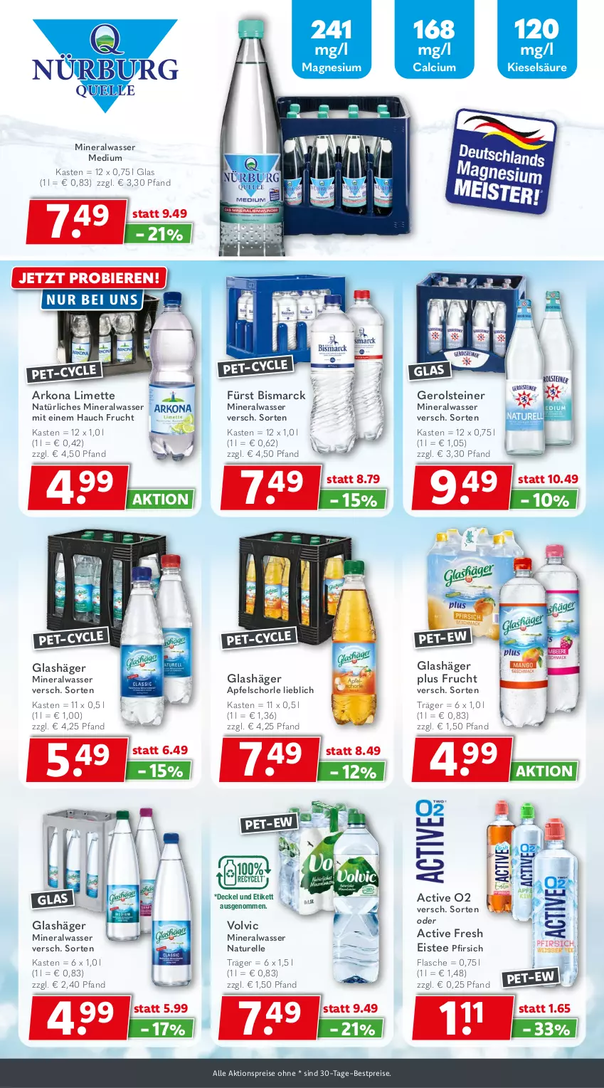 Aktueller Prospekt Getraenkeland - von 03.08 bis 15.08.2026 - strona 6 - produkty: aktionspreis, Alwa, apfel, Apfelschorle, bestpreis, bestpreise, bier, Biere, bismarck, Calcium, decke, Deckel, eis, eistee, elle, flasche, frucht, gerolsteine, gerolsteiner, limette, magnesium, Mett, mineralwasser, Mineralwasser Medium, natur, natürliches mineralwasser, pfirsich, reis, rel, schorle, steiner, tee, Ti, volvic, wasser