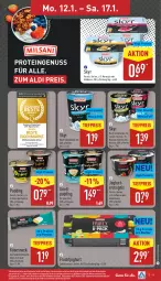 Gazetka promocyjna Aldi Nord - Von Montag - Gazetka - ważna od 17.01 do 17.01.2026 - strona 13 - produkty: aldi, auer, Becher, beere, bourbon, eis, erdbeere, frucht, fruchtjoghurt, gin, Grießpudding, heidelbeere, himbeer, himbeere, joghur, joghurt, Käse, kirsch, kirsche, maracuja, milch, nuss, pudding, quark, reis, schoko, Skyr, snack, Ti, tiefpreis, vanille, ZTE
