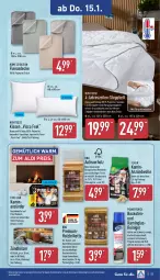 Gazetka promocyjna Aldi Nord - Von Montag - Gazetka - ważna od 17.01 do 17.01.2026 - strona 27 - produkty: aldi, Anfeuerholz, anzünder, auer, backofen, bett, briketts, decke, eis, fleecedecke, gin, Glasreiniger, Holz, Holzbriketts, Kamin, kissen, kraft, lion, merl, natur, Ofen, reiniger, reis, steppbett, Ti, wolle, würfel, ZTE