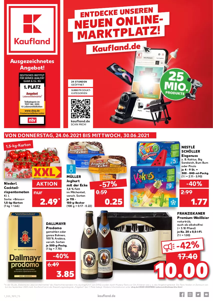 Aktueller Prospekt Kaufland - von 24.06 bis 30.06.2021 - strona 1