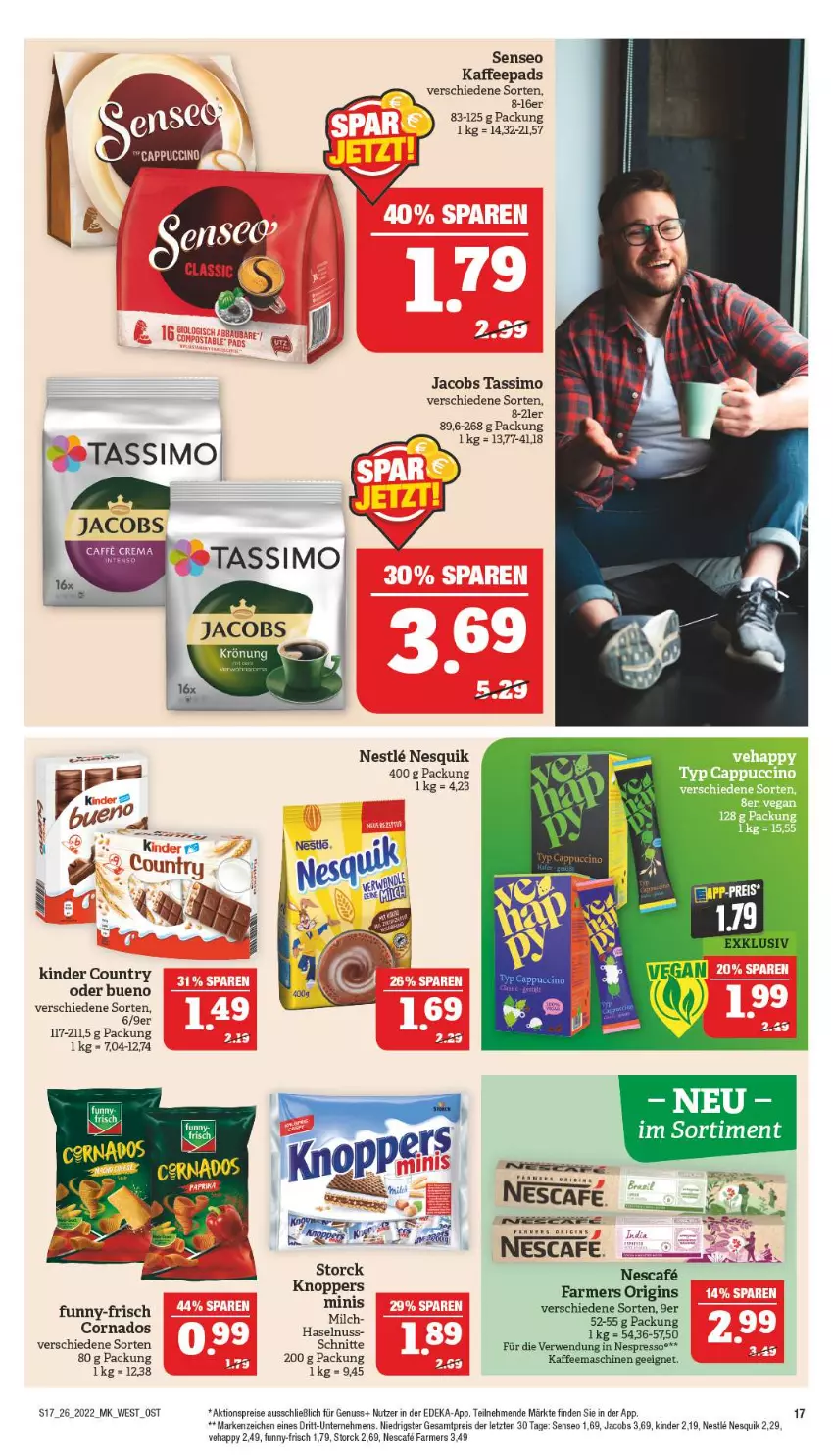 Aktueller Prospekt Marktkauf - Prospekt - von 26.06 bis 02.07.2022 - strona 21 - produkty: aktionspreis, Cap, cappuccino, cin, deka, eis, espresso, funny-frisch, gin, haselnuss, jacobs, jacobs tassimo, kaffee, kaffeemaschine, kaffeepads, Kinder, kinder country, milch, nescafe, nespresso, nesquik, nuss, reis, rwe, senseo, sim, storck, tassimo, tee, Ti, ZTE