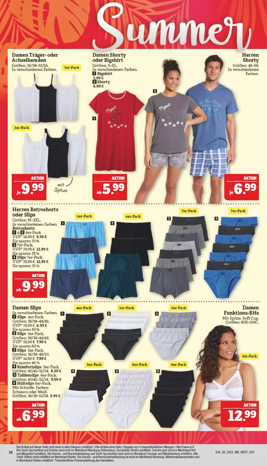 Aktueller Prospekt Marktkauf - Prospekt - von 26.06 bis 02.07.2022 - strona 38 - produkty: achselhemd, damen short, eis, elle, hemd, hemden, kleid, Kleidung, reis, retroshorts, schuhe, shirt, shorts, shorty, slip, slips, Sport, Taillenslip, teller, Ti