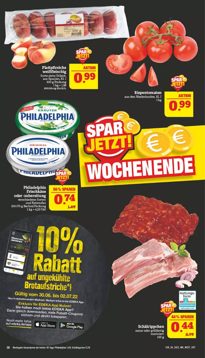 Aktueller Prospekt Marktkauf - Prospekt - von 26.06 bis 02.07.2022 - strona 42 - produkty: deka, eis, fleisch, grill, natur, philadelphia, rispentomaten, Ti, tomate, tomaten