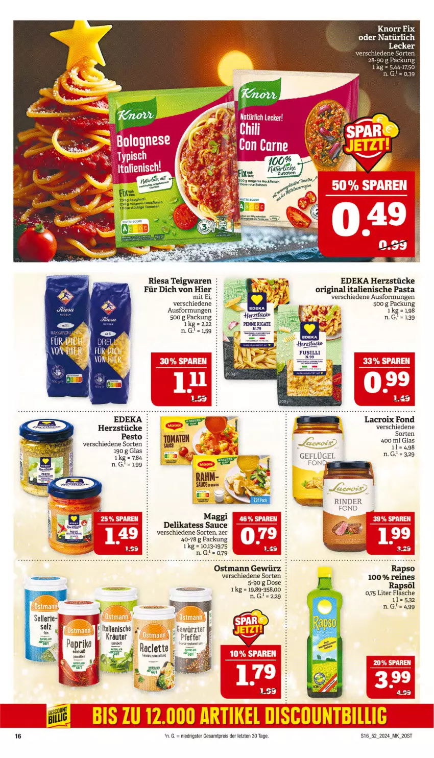 Aktueller Prospekt Marktkauf - Prospekt - von 22.12 bis 28.12.2024 - strona 16 - produkty: deka, delikatess sauce, eier, eis, elle, flasche, Geflügel, gewürz, gin, italienische pasta, paprika, pasta, pesto, pfeffer, rapso, rapsöl, reis, riesa, rind, rinder, salz, sauce, tee, teigwaren, Ti, ZTE