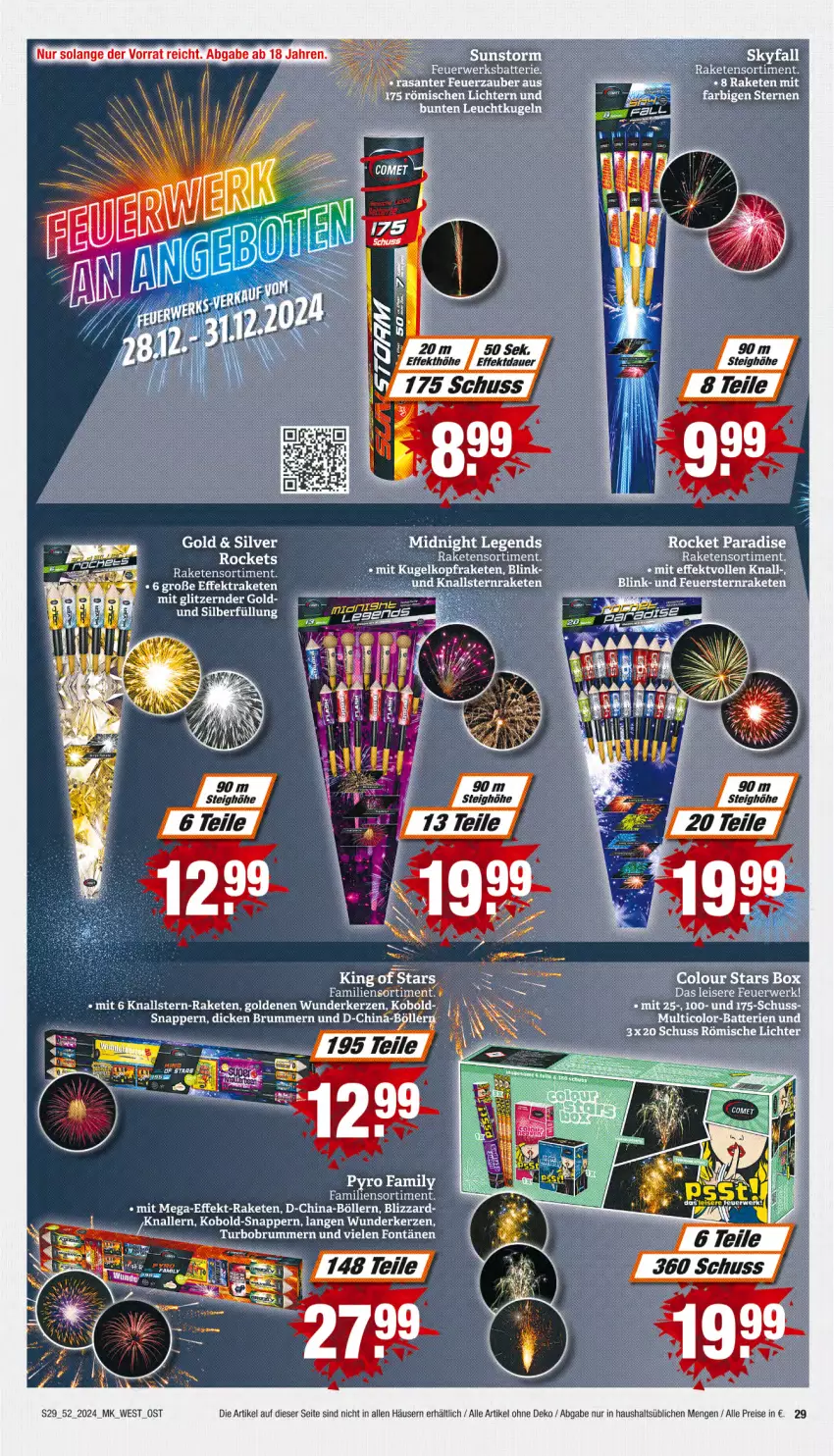 Aktueller Prospekt Marktkauf - Prospekt - von 22.12 bis 28.12.2024 - strona 29 - produkty: Blizzard, eis, kerze, Kugel, Raketen, Raketensortiment, reis, Rockets, Römische Lichter, rum, rwe, SANTE, tee, Ti