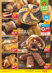 Gazetka promocyjna Netto Marken-Discount - Filial-Angebote - Gazetka - ważna od 25.03 do 25.03.2023 - strona 21 - produkty: angebot, backofen, baguette, bestpreis, brot, brötchen, Croissant, eis, Kaiser, kakao, Kürbis, nuss, Ofen, reis, roggenbrötchen, sesam, steinofen, stube, Ti, vanille, Vanillestange, ZTE